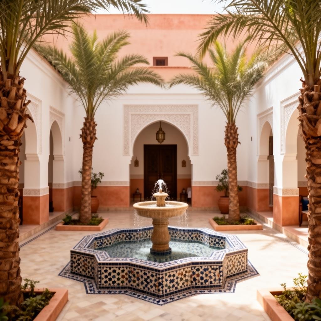 Moroccan riad courtyard